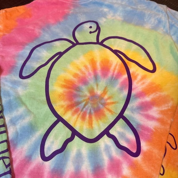 Simply Southern Rainbow Tie Dye Turtle Long Sleeve Tee Size S - Picture 7 of 7
